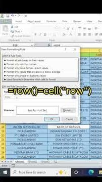 Excel me Select Row ko Highlight kaise kare I How to Auto-highlight selected row in Excel #excel