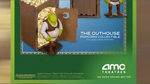 AMC Theatres celebrates 25th anniversary of Shrek with outhouse-themed collectible popcorn bucket