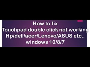 touchpad double click not working windows 10