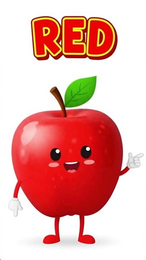 Red Color Song for Toddlers | Apple is Red | Baby Learning Colors Short #kidslearning #nurseryrhymes