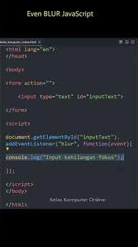 Belajar JavaScript Pemula: Menangani Event Blur untuk Validasi Input Cepat