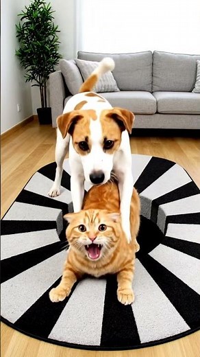 Cat Screams After Falling Into Fake Hole 😱🐱 Viral Pet Prank #shorts