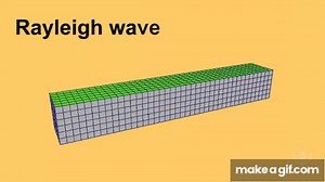Observe how Rayleigh waves traverse the free surface of an elastic solid such as Earth's surface on Make a GIF