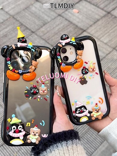 Pingu hand-painted custom phone case