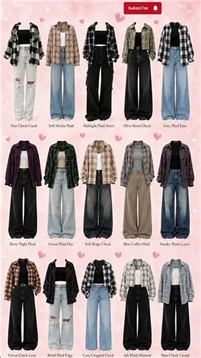 15 Plaid Shirt Outfit Ideas | Casual Check Shirt & Denim Styling Inspiration ✨ #shorts #ytshorts