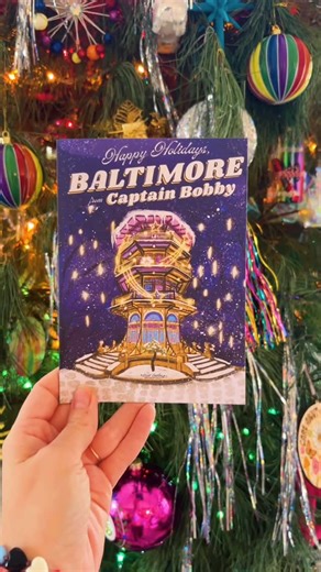 Darra 🌈✨🪩 Baltimore Artist & Branding Designer on Instagram: "The times they are AAAAA CHANNNGINNNN! I got my card in the mail today! I illustrated these holiday cards of the Patterson Park pagoda all lit up for the holidays for @bobbyforbmore campaign. I also helped a tiny bit with the magnet design. Seeing them in person is truly the coolest feeling. These were printed by a local printer IN his district @allegrabaltimore! When I saw Bobby aka @saillocal was running I reached out and told him