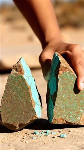 🌵 Turquoise Reveal Inside Copper-Altered Sandstone — AI Geo-ASMR Scene