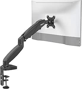 Rosewill Single Monitor Mount, 15 to 32 Inch, 4.4 to 19.8lbs, Adjustable Gas Spring Monitor Arm with Cable Management, Clamp & Grommet Base
