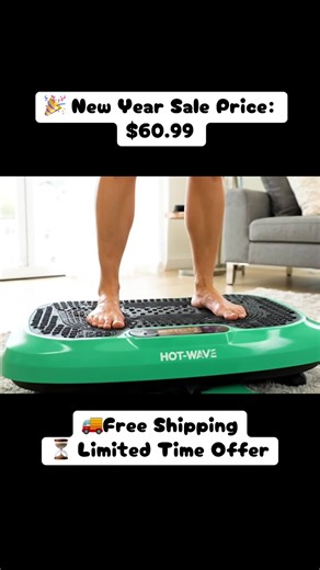 Transform your home workouts with the HOT-WAVE Vibration Plate Machine. Just 10–20 minutes a day helps activate muscles, improve circulation, and support full-body fitness — no gym needed. Built with a 450 lbs weight capacity, multiple vibration modes, and easy remote control, it’s perfect for beginners and fitness lovers alike. 💥 Original Price: $199 🎉 New Year Sale Price: $60.99 🚚 Free Shipping ⏳ Limited Time Offer — Don’t Miss Out! #TikTokShop #HomeWorkout #FitnessGadgets #WeightLossJourne