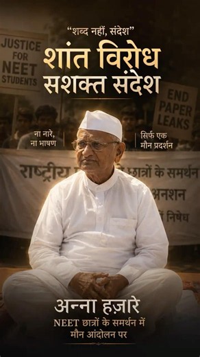 Anna Hazare Sits on Silent #Protest for #NEET #Students , #india #indianews #trending