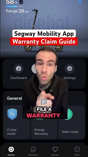 Filing a warranty claim in the Segway Mobility App 📲📝🛴 #segway #warranty #tutorial