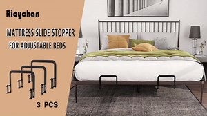 Mattress Retainer Bar Keep Mattress Stopper from Sliding,Non Slip Bed Slide Stopper to Prevent Sliding Holder in Place Gripper Gaskets for Metal Bed Frame - 3 PCS