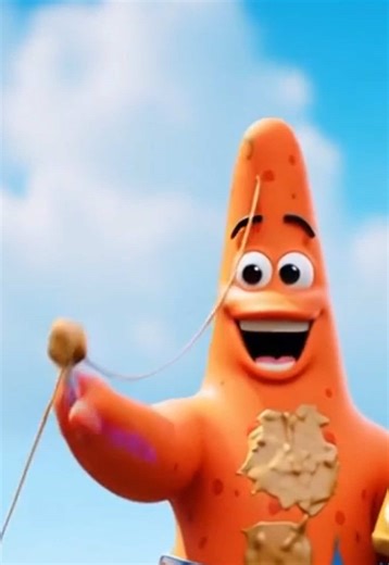 Bootleg Patrick loves fruit snacks and Peanut Butter (sponsored post) #soraai #spongebobsquarepants #copyrightfree #food