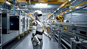 Industrial Humanoid Robot Operating in Modern Automated Assembly Line. Advanced Machinery in High-tech Manufacturing Stock Footage - Video of assembly, production: 333273144