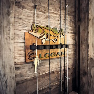 Fishing Rod Holder Personalized Wall Mount - Etsy Canada
