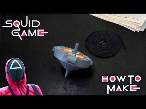Squid Game Spinning Top With Newspaper | How To Make Spinning Top of Squid Game