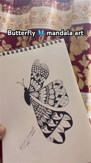 Butterfly mandala art design for beginners step by step #mandalaart #butterflymandalaart #subscribe