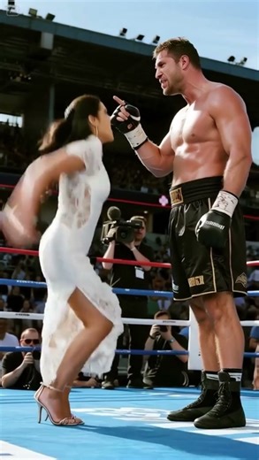 Strong Man vs Female Boxer! Shocking Punch Stuns the Crowd #fight #cool #funny #kungfu #taichi#crazy