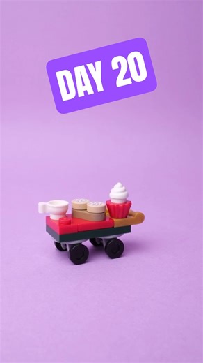 🧁 LEGO stop-motion animation: City Advent Calendar 2025. Day 20 - Dessert Trolley! Build & animation