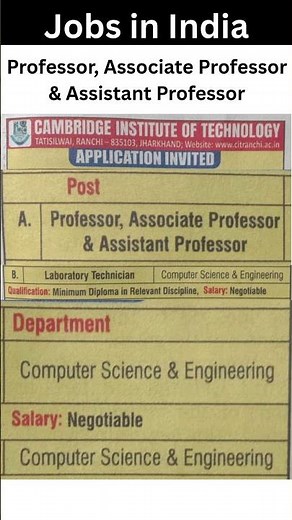 Professor, Associate Professor & Assistant Professor Recruitment 2025 | Apply Now!