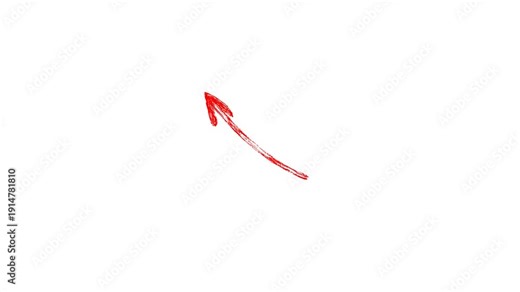 Arrows animation on a transparent background, Hand-drawn thin arrow graphic animation. Alpha channel.