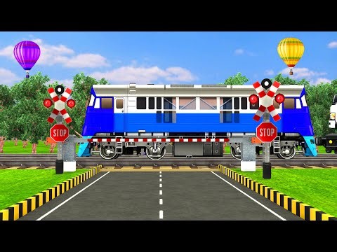 Railroad crossing running through Various Gates | Train crossing with barriers | railroad crossing