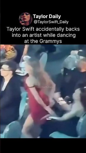 Taylor Swift accidentally backs into an artist while dancing at the Grammys #taylorswift