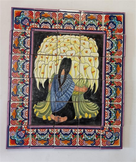 21" X 25" Ceramic Tile Mural, Mexican Talavera Mosaic Wall Backsplash Hand-painted Art. - Etsy