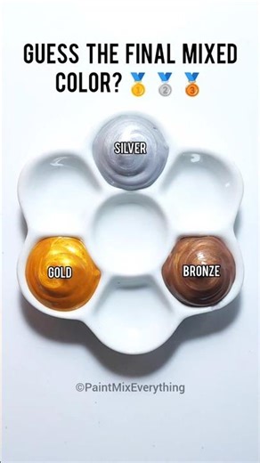 Gold + Silver + Bronze = Satisfying Color Mixing 🥇🥈🥉#colors #satisfying #colormixing #asmr