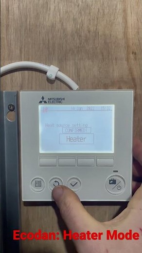 Ecodan heat pump into HEATER mode for emergency hot water. Immersion back up only.