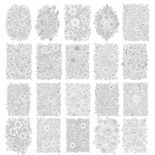 Intricate Floral Coloring Page for Adults, Botanical Line Art Printable (instant Download) - Etsy Canada