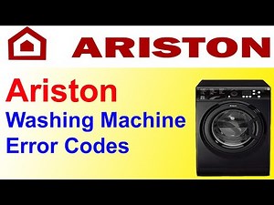 Ariston Fully Automatic Washing Machine All Error Codes And Solution