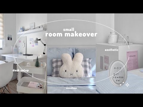 aesthetic room makeover ׂ 𓈒 🛏️ ／ ⋆ room decor, desk setup, pinterest idea, unboxing, cozy room 𓏲 ♡