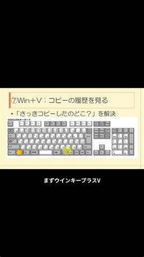 Win＋Vの使い方｜クリップボード履歴を開くショートカット#Winキー #WinV #ショートカット #クリップボード #パソコン初心者 #時短テクニック #PC便利技 #作業効率化