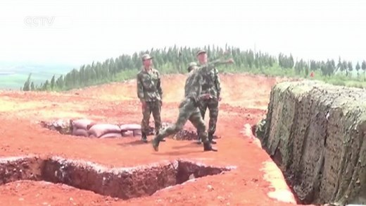 PLA soldiers escape hand grenade explosion in training Three soldiers of the Chinese People’s Liberation Army successfully escaped a hand grenade explosion in a recent training in southwest China’s Yunnan Province. A hand grenade slipped from a soldier’s hand during training due to the soldier’s sweaty hand and fell beside them. As it happened, the soldier, along with other two soldiers, swiftly made judgment about its drop point and jumped into a hole nearby, and the hand grenade exploded after