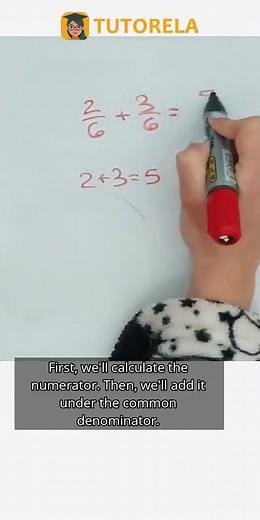Solve 2/6 + 3/6: Fraction Addition Made Easy #Math #OperationsWithFractions #AdditionOfFractions