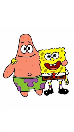 SpongeBob & Patrick Drawing 🧽⭐ | Must See Art #Shorts