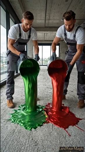 Satisfying Green & Red Epoxy Floor Installation #epoxyfloor #shorts