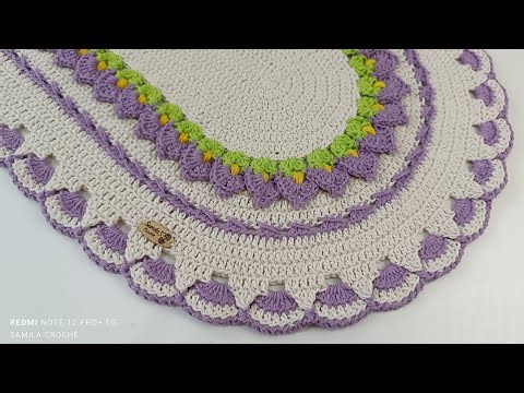 TAPETE ANTÚRIO EM CROCHÊ FÁCIL E RÁPIDA 1/2 #tapetedecroche #artesanato #croche #crochêfacil