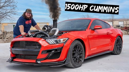 Diesel Power: Ford Mustang With A 1,500 HP Cummins Engine Is A Real Tire-Shredder | Carscoops
