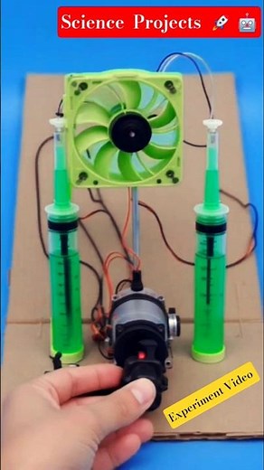 Hydraulic Fan Science Project 🧪✨ | Easy DIY Experiment #shorts