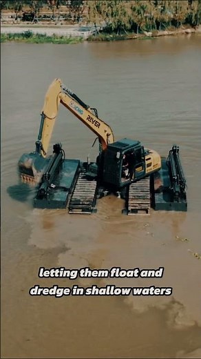 How Amphibious Excavators Work: Side Pontoons for Muddy & Deep Dredging! #amphibiousexcavator