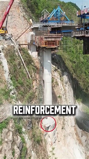 How Chinese Engineers Build Bridge Piers on Steep Cliffs 😮 #shorts