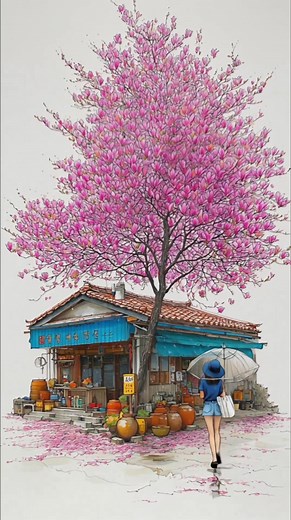 비오는날 골목길 산책을 하면 만나는 풍경들. 雨の日の路地散歩で出会う風景#kling #anime #미드저니 #쇼츠 #비