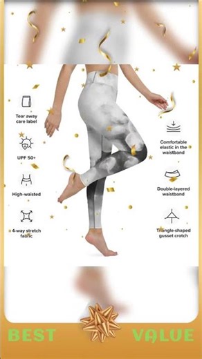 Ombré white and black jellyfish Yoga Leggings