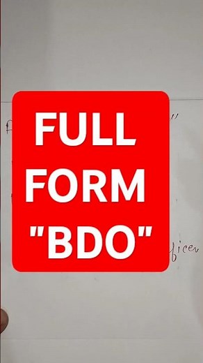 BDO Full Form | BDO ka Full Form Kya Hota Hai? #shorts