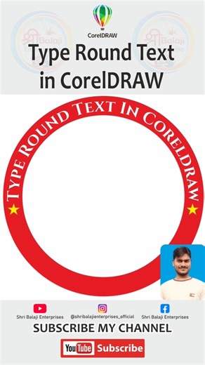 Type Round Text in CorelDRAW #coreldraw #logodesign #shorts