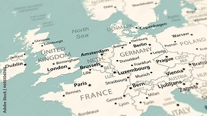 Netherlands on the world map. Smooth map rotation. 4K animation.