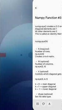 NumPy eye() Function with Examples l Create Identity Matrix Using NumPy #numpy #pythonlibrary