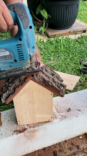 5K views · 810 reactions | Natural pine bark roof installation for a handmade wooden nest box. Small details like this make the aviary look more authentic and create a cozy space for the birds. Attention to craftsmanship always pays off. #BirdCare #FinchAviary #HandcraftedNestBox #NatureInspired #HighCPMVideo | Indra Prihantoro | Facebook